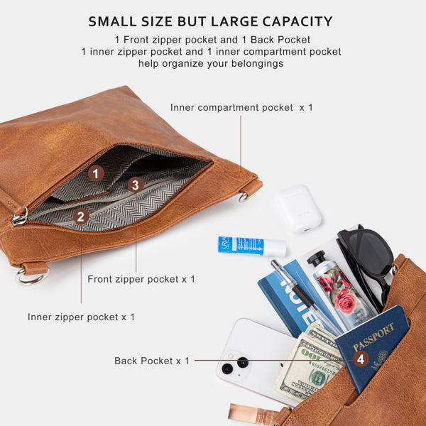 Small Crossbody Bag With 2 Adjustable Straps